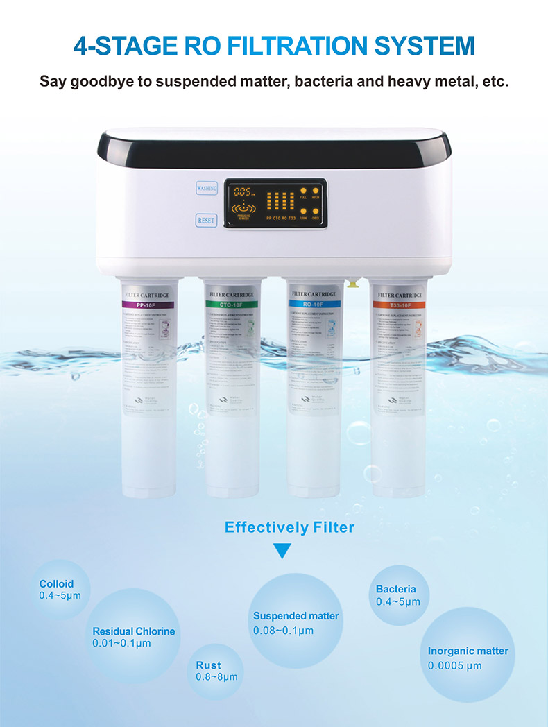 Equipo Osmosis inversa Doméstica / Purificador de agua completo 190L/H  (RO-50G)